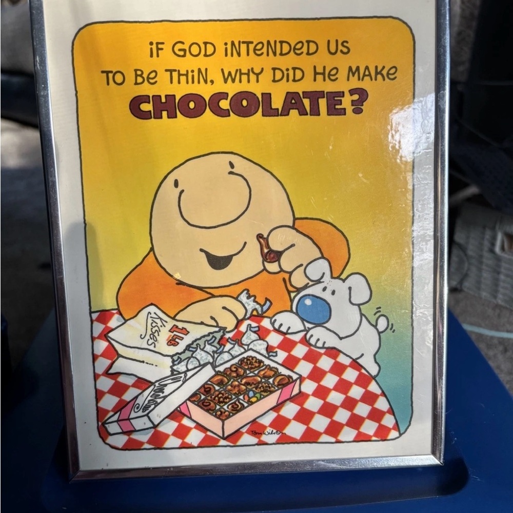 Vintage 1984 Ziggy American Greetings FramedHumorous Chocolate Cartoon Art Print